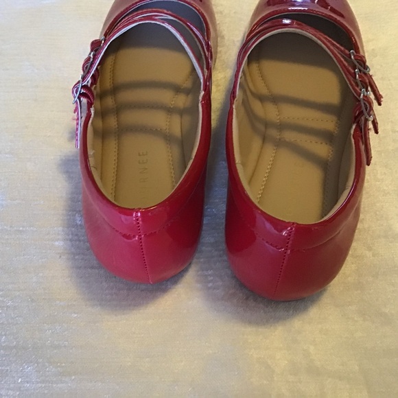 Red Patent Triple-Strap Mary Jane Flats - Women - Picture 3 of 8